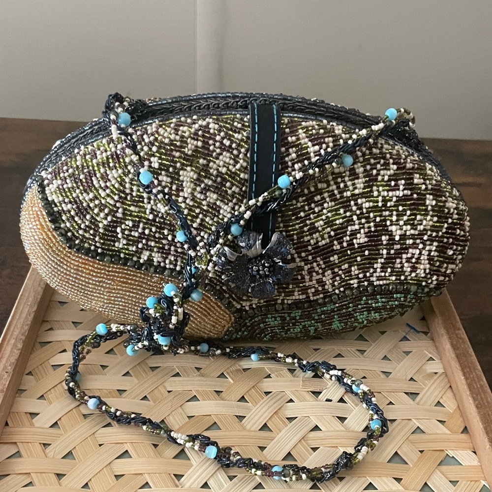 Chic Beaded Clutch with Floral Detail